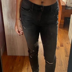 black ripped jeans